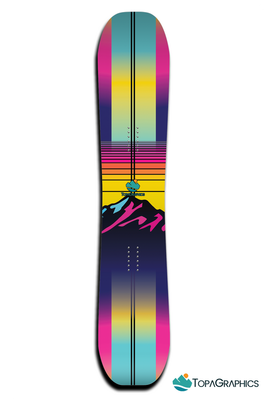 Neon Retro Snowboard Wrap