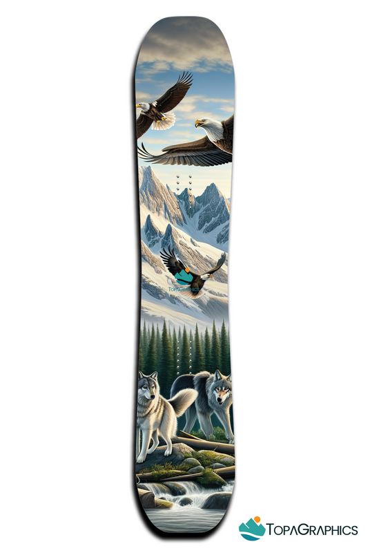 Wolves & Eagles Snowboard Wrap